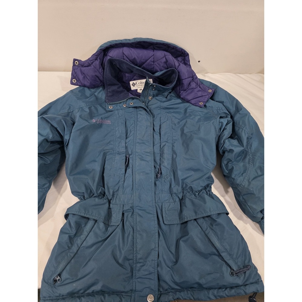 Vintage 90s Columbia Women's One Piece Retro Ski Snow Suit Teal Purple Size Med